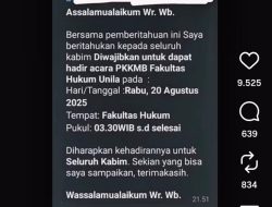 Geger! Mahasiswa FH Unila Tewas Kecelakaan, Diduga Usai Dipaksa Hadir PKKMB Pukul 03.30 WIB