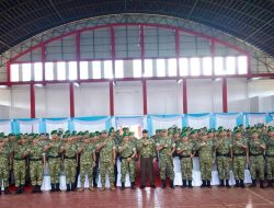 Pangdam XXI/Radin Inten Dampingi Kunker Menhan RI ke Yonif TP 891/Maharaja Sakti