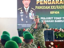 Kunjungi Yonif TP 847/VS, Pangdam XXI/Radin Inten Jadilah Prajurit yang Kreatif, Inisiatif, dan Militan.