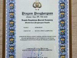 Aprohan Tolak Piagam Penghargaan Polda Lampung: Tidak Pernah Merasa Berkontribusi untuk Institusi Polri