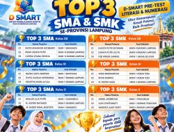 D-SMART Pre-Test Lampung Umumkan Pelajar dengan Nilai Terbaik, 18 Siswa Raih Top 3